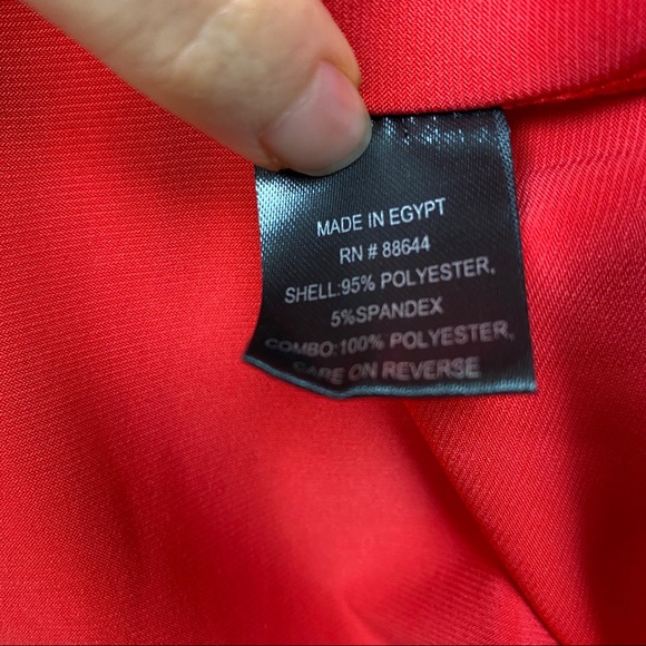 🆕Glamour Cocktail Dress Red Plus Sz Scarf Overlay - Picture 5 of 7